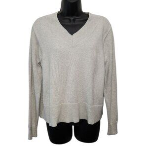 Banana Republic V Neck Sweater Womens Small S Light Gray Pullover Neutral I12X